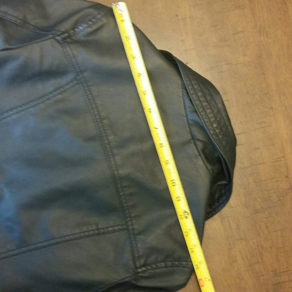 NWOT Faux Leather Bomber Jacket - Picture 7 of 9